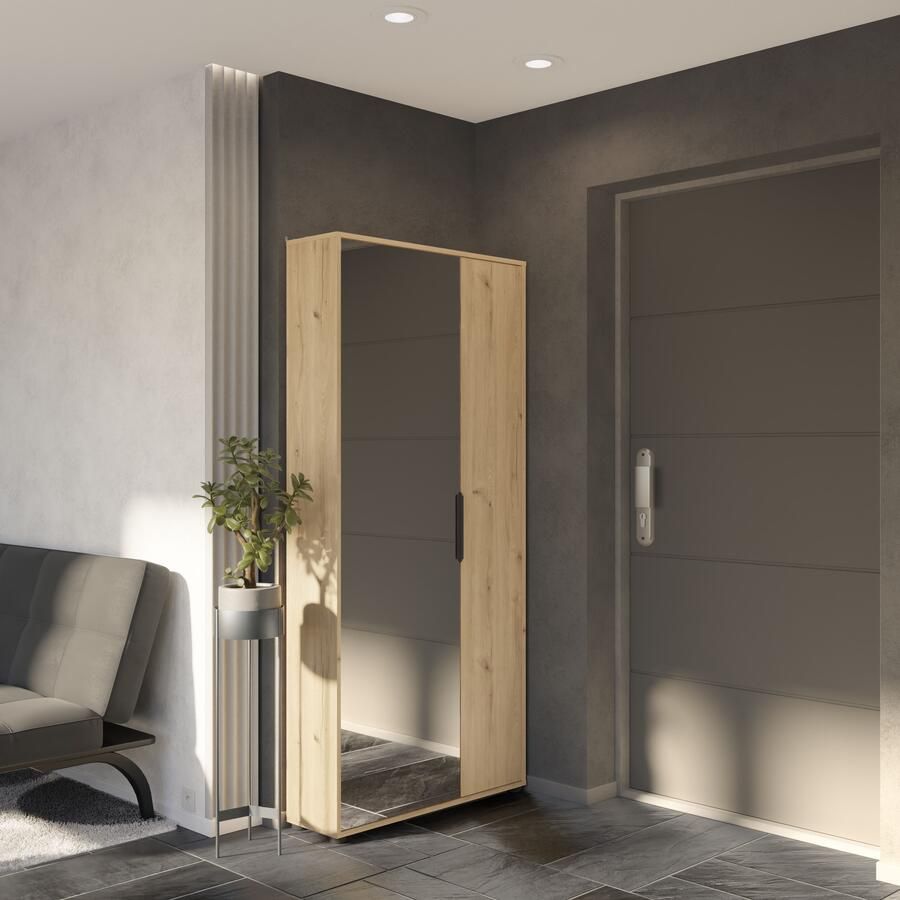 CBA Schoenenkast EBONY met 2 deuren en spiegel – Royal Oak - Foto 6