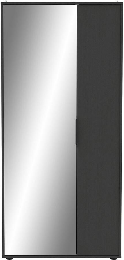 CBA Schoenenkast EBONY met 2 deuren en spiegel – Zwart structuurdecor - Foto 2