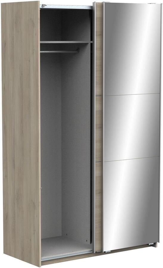 Demeyere GHOST kledingkast Kronberg eiken decor 2 schuifdeuren + spiegel L.116 5 x D.59 8 x H.203 cm - Foto 4