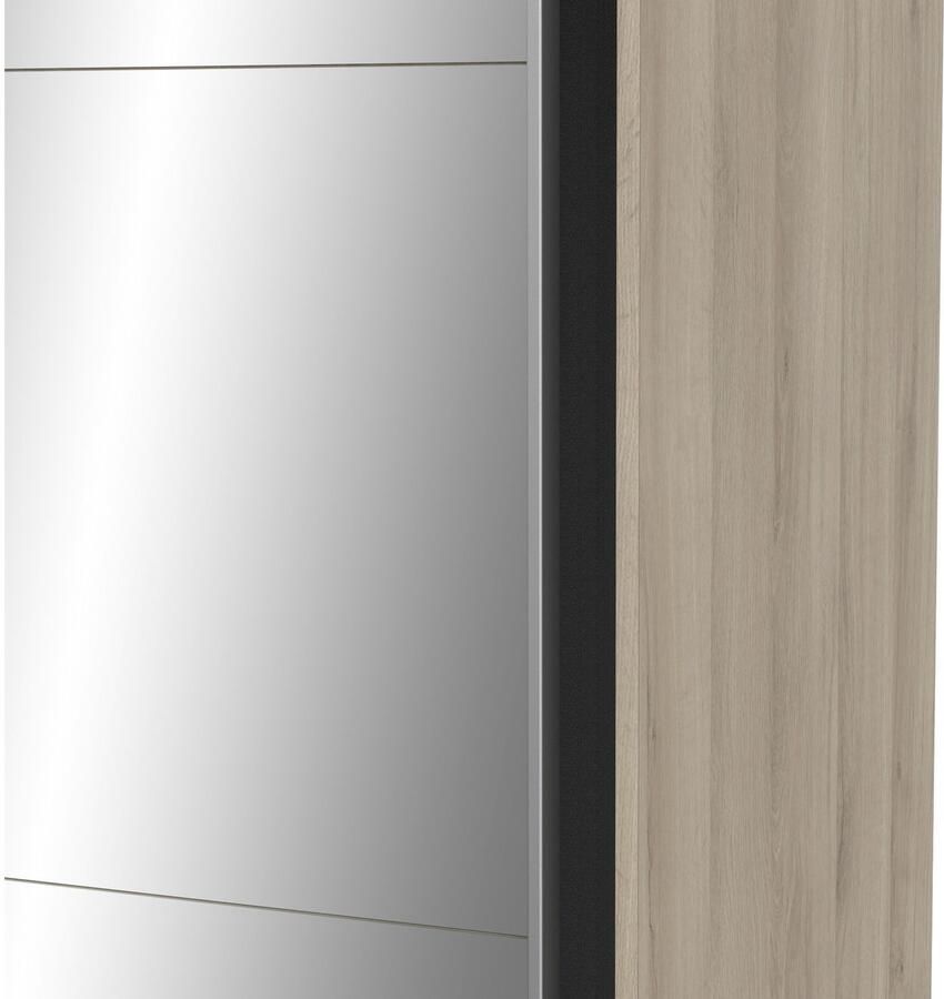 Demeyere GHOST kledingkast Kronberg eiken decor 2 schuifdeuren + spiegel L.116 5 x D.59 8 x H.203 cm