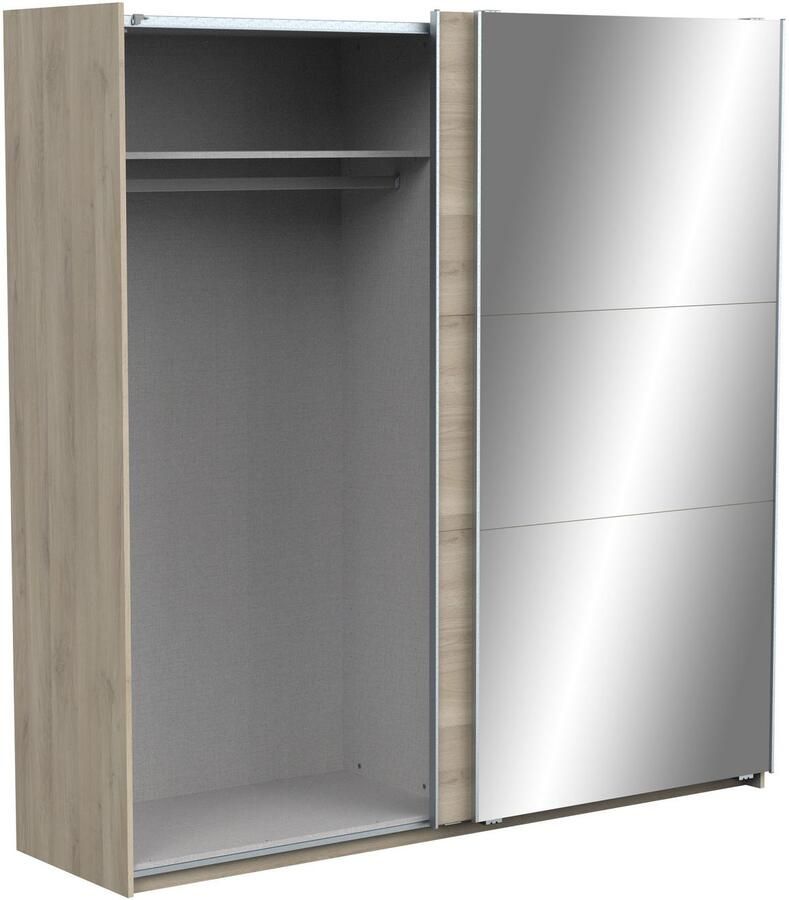 Demeyere GHOST kledingkast Kronberg eiken decor 2 schuifdeuren + spiegel L.194 5 x D.59 9 x H.203 cm - Foto 5