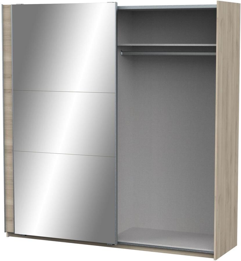 Demeyere GHOST kledingkast Kronberg eiken decor 2 schuifdeuren + spiegel L.194 5 x D.59 9 x H.203 cm - Foto 3