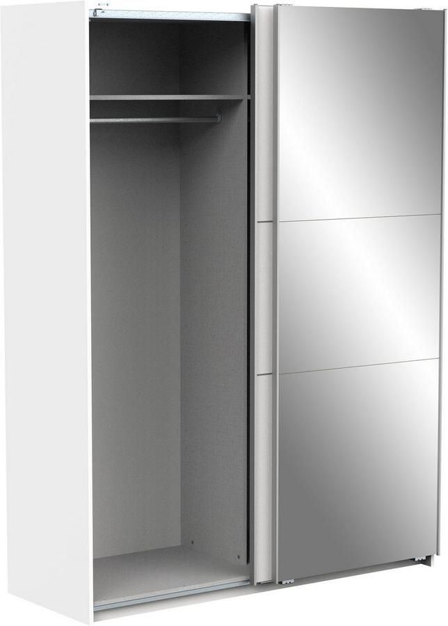 Demeyere GHOST kledingkast Mat wit decor 2 schuifdeuren + spiegel L.148 x D.59 8 x H.203 cm - Foto 6