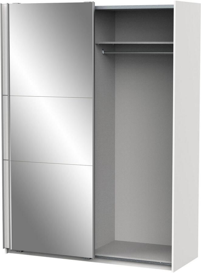 Demeyere GHOST kledingkast Mat wit decor 2 schuifdeuren + spiegel L.148 x D.59 8 x H.203 cm - Foto 3