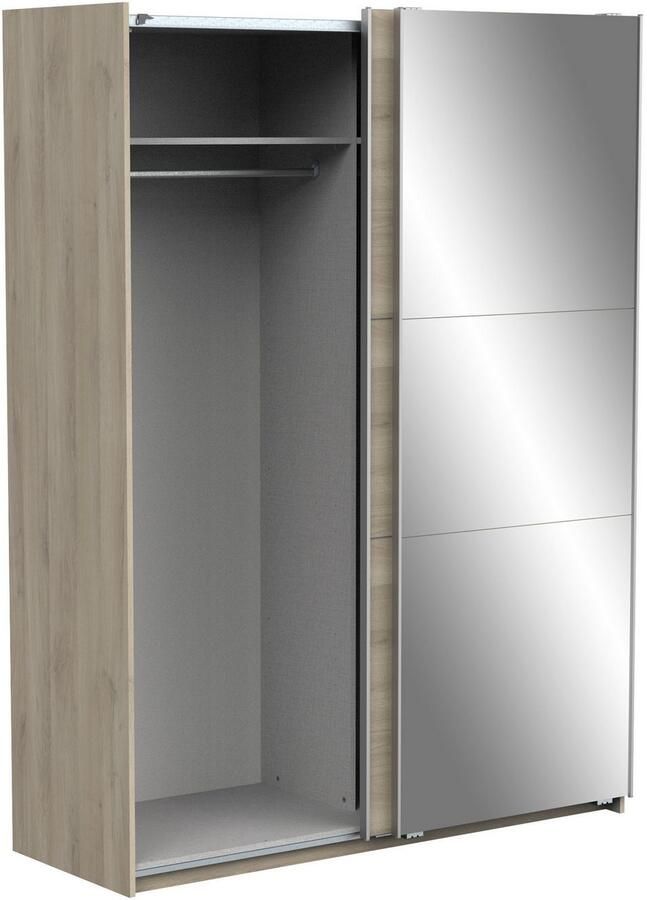 Demeyere GHOST kledingkast Kronberg eiken decor 2 schuifdeuren + spiegel L.148 x D.59 8 x H.203 cm - Foto 6