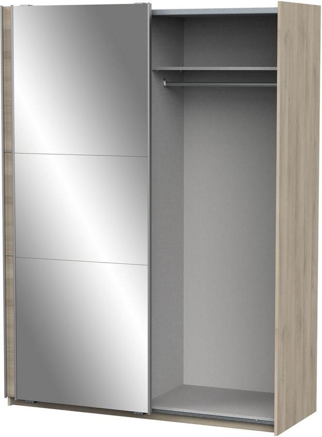 Demeyere GHOST kledingkast Kronberg eiken decor 2 schuifdeuren + spiegel L.148 x D.59 8 x H.203 cm - Foto 5