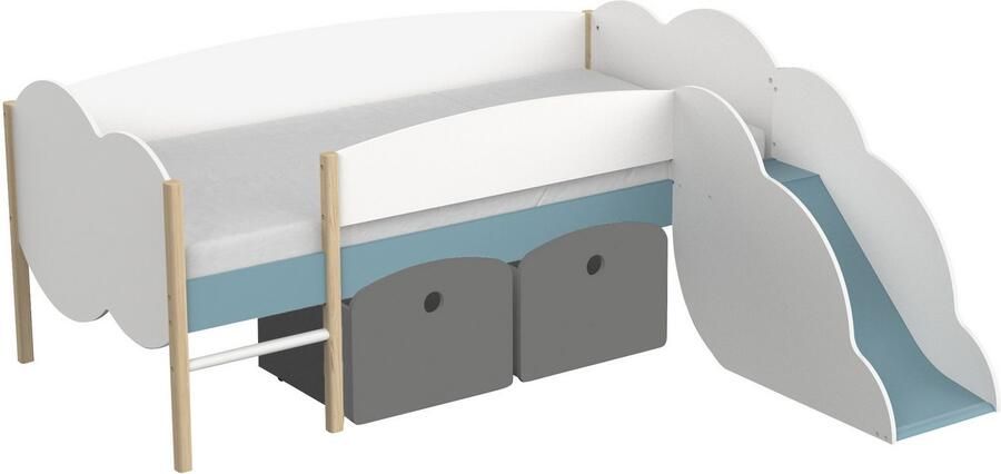 Demeyere GROUP Speelbed Longane Kinderbed in de vorm van wolken met kleine glijbaan - Foto 10