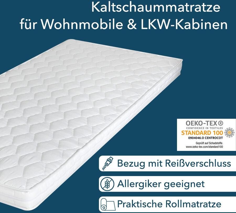 DI QUATTRO Comfortschuimmatras Matras caravan hoogte 10 cm - Foto 6