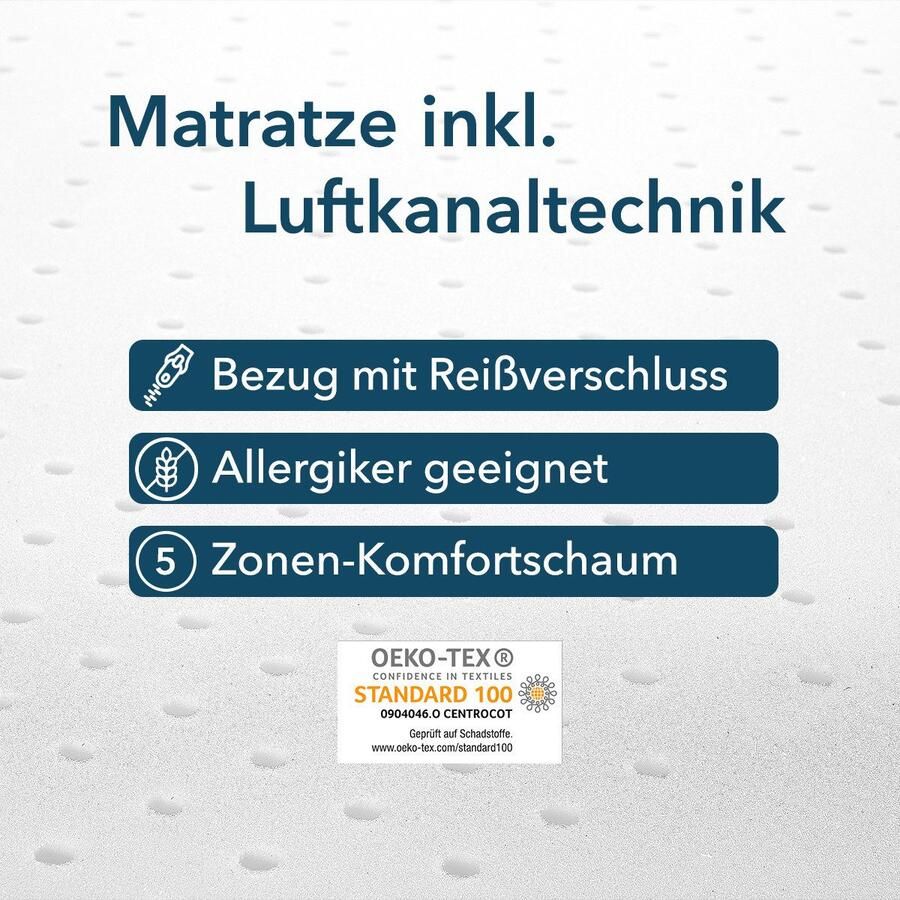 DI QUATTRO Comfortschuimmatras Matratze Airy Form 15 matras in verschillende maten verkrijgbaar De matras die ademt. Bijzonder ventilerende kern. Als beste beoordeeld. hoogte 15 cm - Foto 3