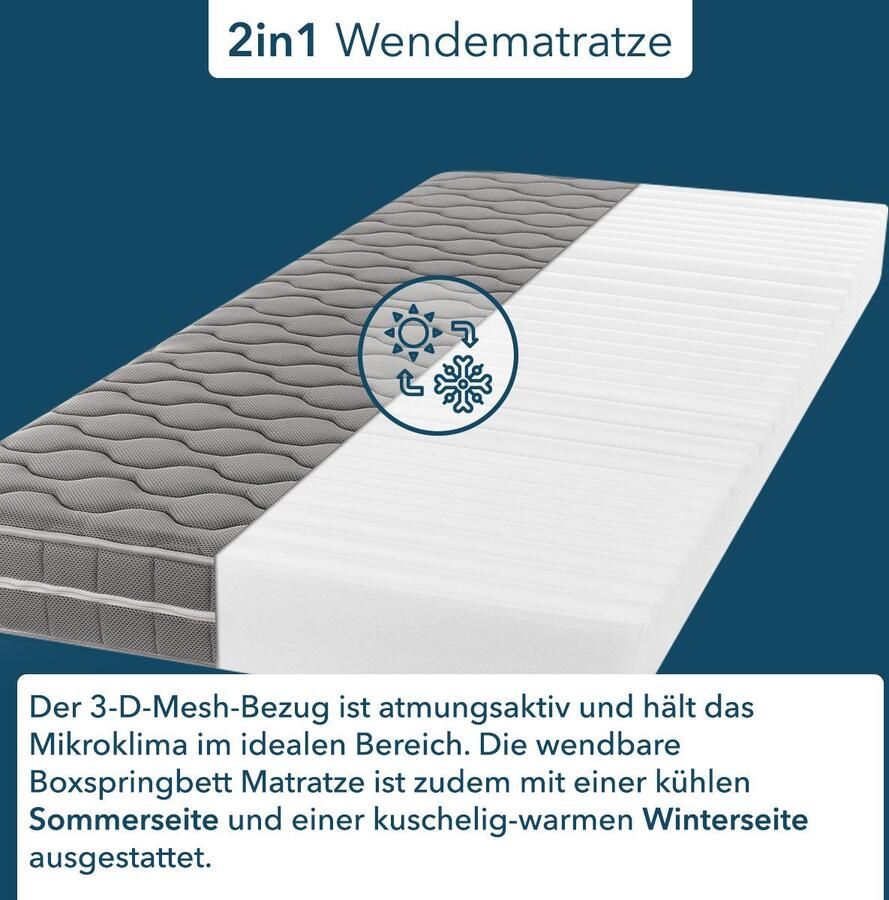 DI QUATTRO Comfortschuimmatras Visco air comfort luxe Tweezijdig te gebruiken matras met twee verschillend stevige ligzijden hoogte 16 cm - Foto 2