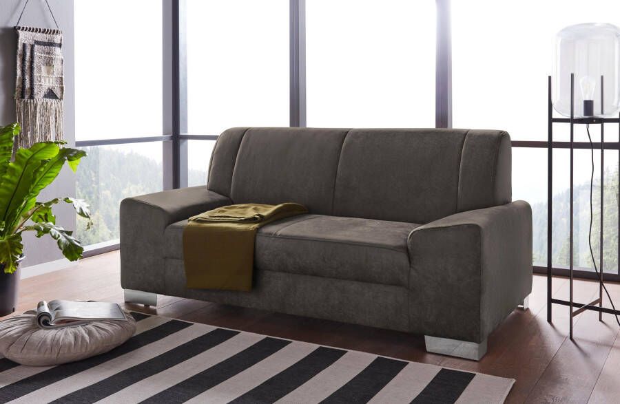 DOMO collection 2-zitsbank Anzio in kubistische vormentaal platte armleuningen breedte 184cm