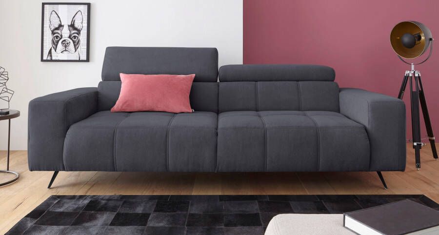 DOMO collection 2-zitsbank Trento met sledevoet of enkele voet keuze met hoofdeinde verstelbaar en in twee maten verkrijgbaar - Foto 4
