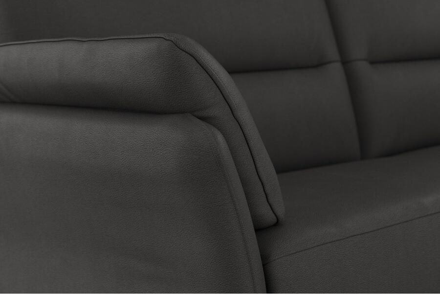 DOMO collection 2 5-zits Pina smalle armleuningen met bonellvering compact & elegant Hoge zitcomfort luxe microvezel leerlook rood breedte 199 cm - Foto 3