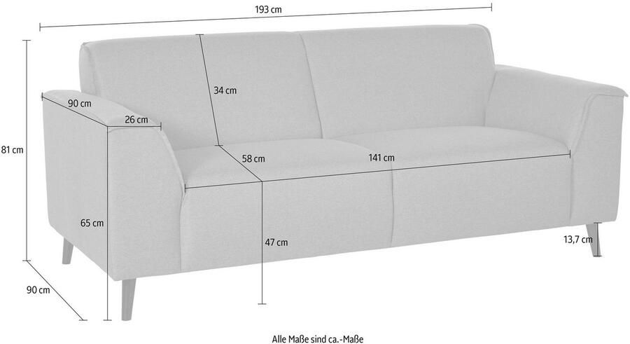 DOMO collection 2 5-zitsbank Amora geweldige afwerkingsdetails comfortabel - Foto 3