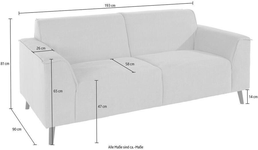 DOMO collection 2 5-zitsbank Amora tijdloos en comfortabel - Foto 2