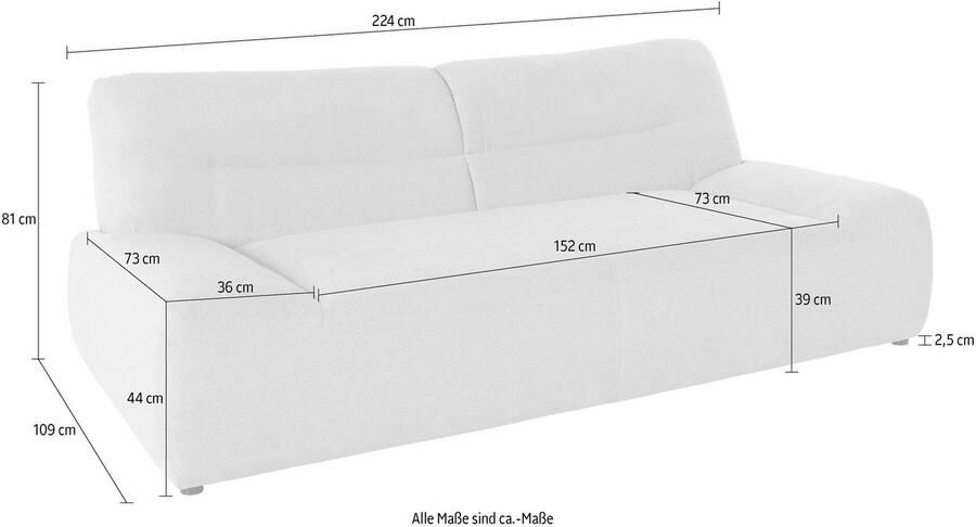 DOMO collection 2 5-zitsbank Cesena modern elegant en tijdloos comfortabel platte armleuningen - Foto 2