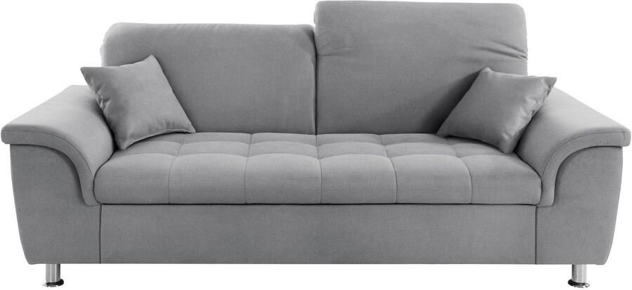 DOMO collection 2 5-zitsbank Franzi tijdloos en elegant moderne zittingstikking naar keuze met verstelbare hoofdsteun inclusief sierkussen - Foto 4