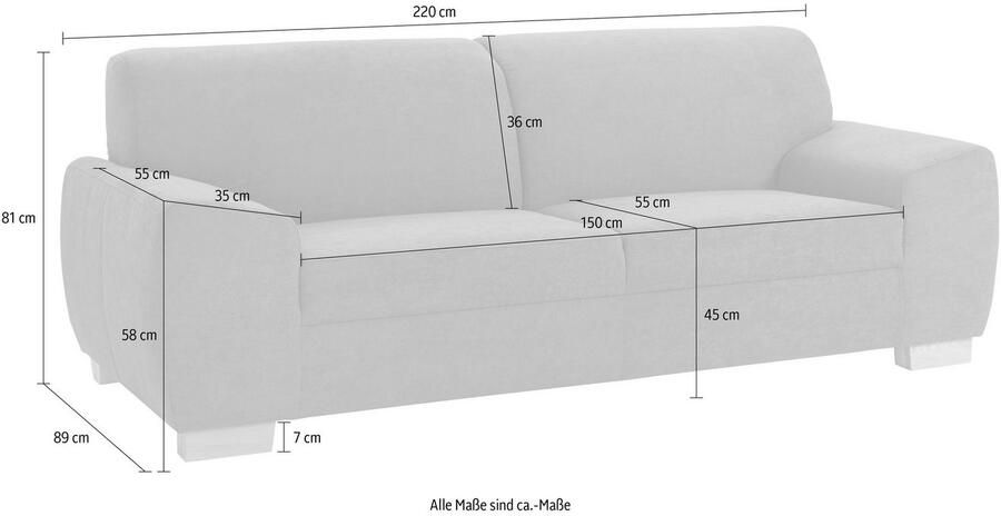 DOMO collection 2 5-zitsbank Incanto kubistische vormentaal comfortabel platte armleuningen - Foto 3