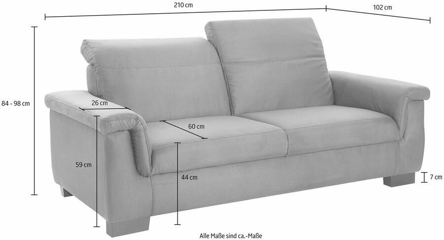 DOMO collection 2 5-zitsbank Sully optioneel met rugverstelling - Foto 4