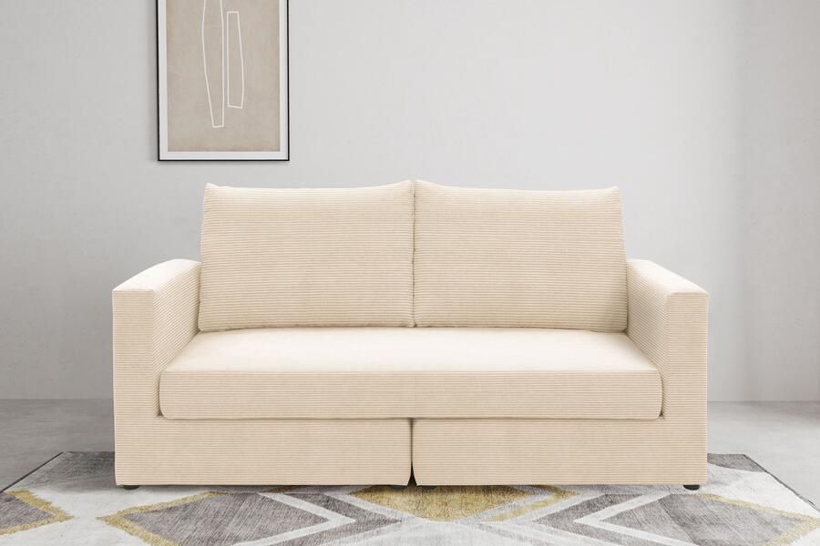 DOMO collection 2-zitsbank 800015 BxDxH: 178x80x90 cm Zitvlak met pocketvering inclusief 2 rugkussens - Foto 4