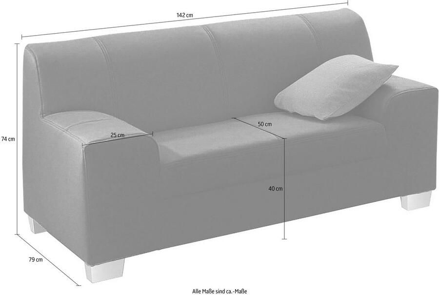 DOMO collection 2-zitsbank Amando tijdloos en modern comfortabel in veel bekledingsvarianten ook in leer - Foto 3