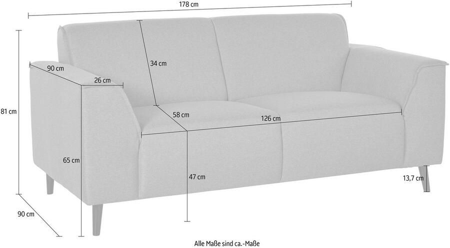 DOMO collection 2-zitsbank Amora moderne vormtaal geweldige afwerkingsdetails comfortabel - Foto 4