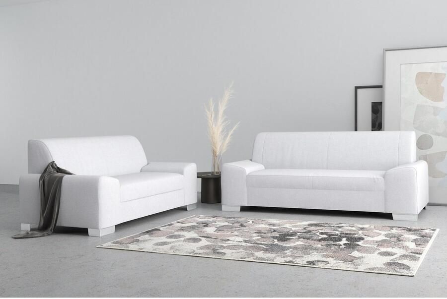 DOMO collection 2 5-zits Anzio kubistisch design platte armleuningen breedte 214cm