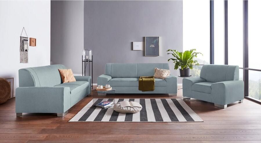 DOMO collection 2 5-zits Anzio kubistisch design platte armleuningen breedte 214cm - Foto 2