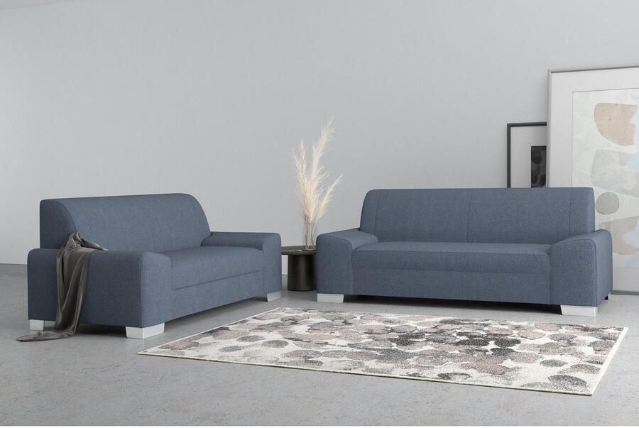DOMO collection 2 5-zits Anzio kubistisch design platte armleuningen breedte 214cm - Foto 3