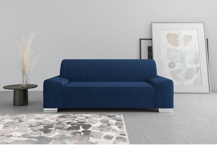 DOMO collection 2 5-zits Anzio kubistisch design platte armleuningen breedte 214cm - Foto 2