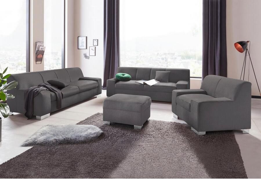 DOMO collection 2 5-zitsbank Bero elegant en tijdloos kubistisch platte armleuningen - Foto 2