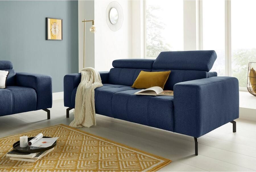 DOMO collection 2-zitsbank Cunelli tijdloos en elegant moderne zitnaden als designelement naar keuze met 6-voudig verstelbare hoofdsteunen stevig zitcomfort - Foto 4