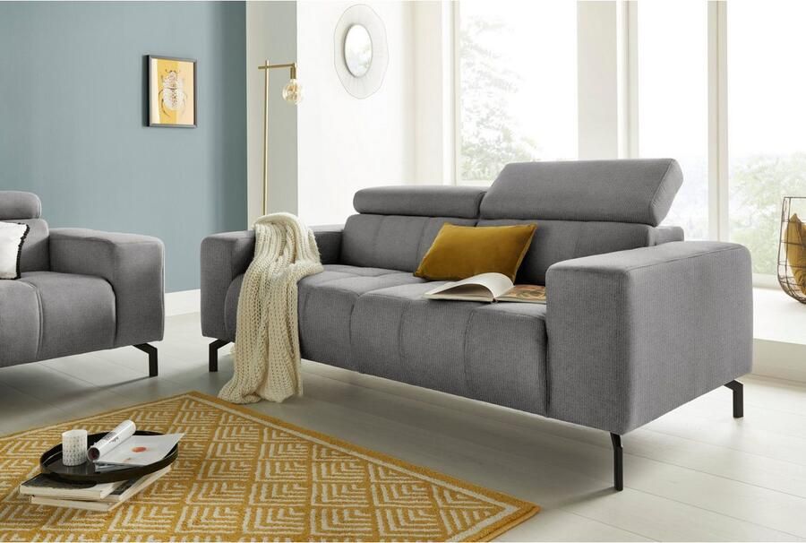 DOMO collection 2-zitsbank Cunelli tijdloos en elegant moderne zitnaden als designelement naar keuze met 6-voudig verstelbare hoofdsteunen stevig zitcomfort - Foto 4