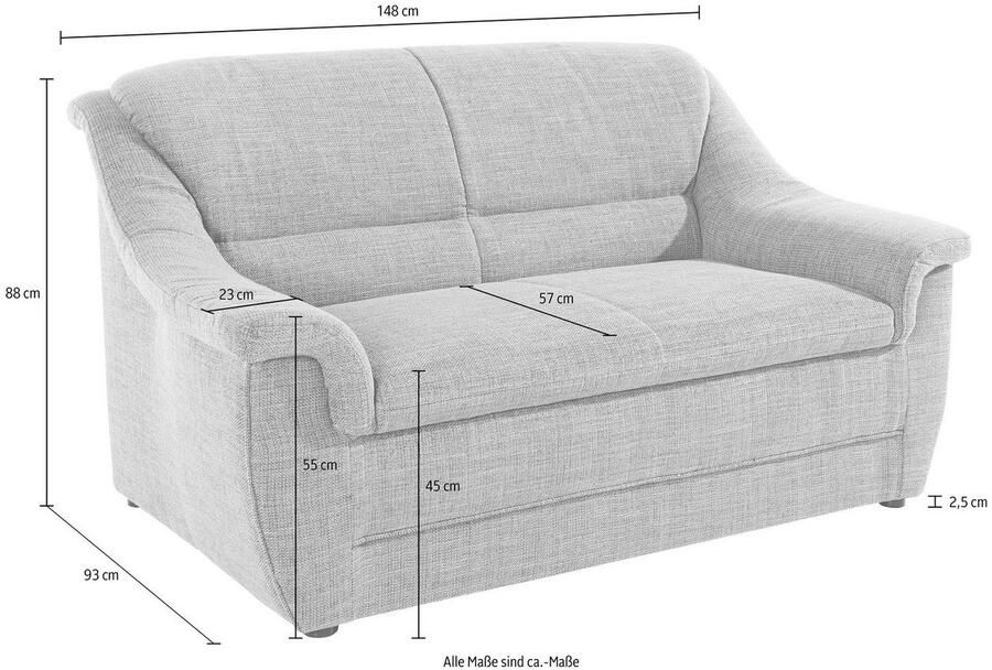 DOMO collection 2-zitsbank Lale mooi gevormde en comfortabele bank tijdloos en elegant - Foto 3