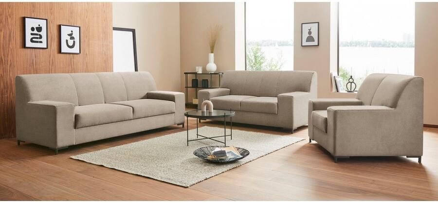 DOMO collection 2-zitsbank Ledas kubisch en comfortabel platte armleuningen elegante voet - Foto 7