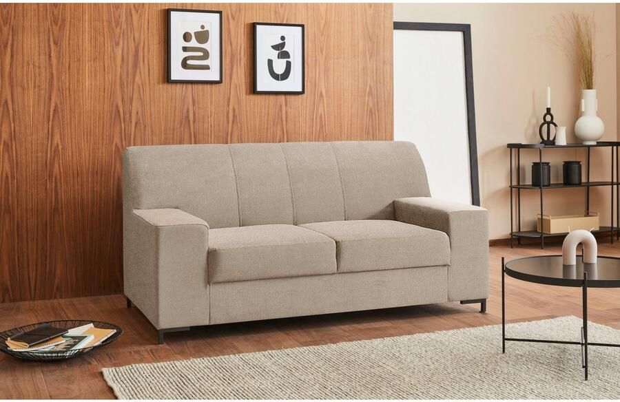 DOMO collection 2-zitsbank Ledas kubisch en comfortabel platte armleuningen elegante voet - Foto 3