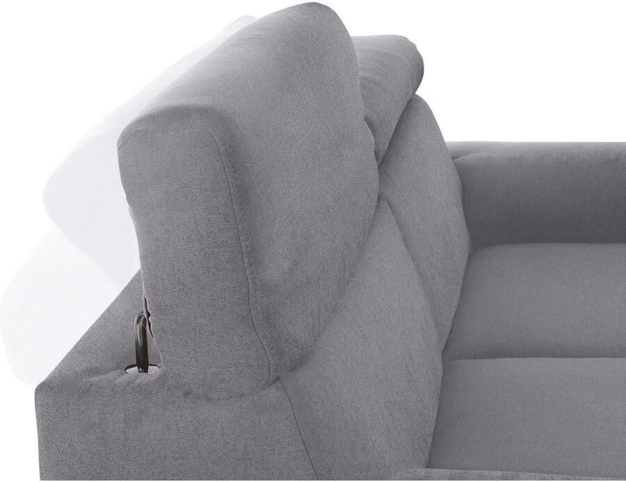 DOMO collection 2-zitsbank Mira inclusief hoofdsteunverstelling voor meer comfort elegant en modern comfortabel vrij in de ruimte te plaatsen