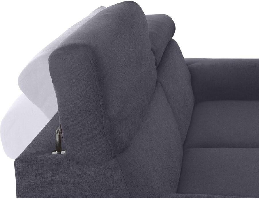DOMO collection 2-zitsbank Mira inclusief hoofdsteunverstelling voor meer comfort elegant en modern comfortabel vrij in de ruimte te plaatsen