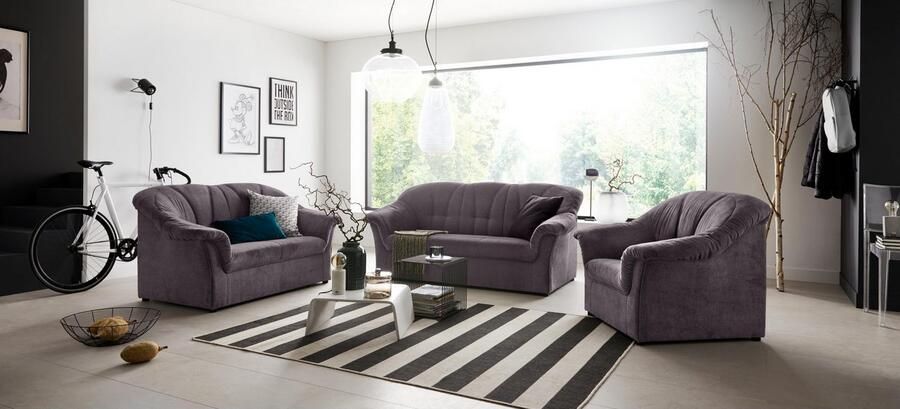 DOMO collection 3-zitsbank Pegnitz voor kleine ruimtes breedte 185cm tijdloos elegante armleuningen comfortabel - Foto 8