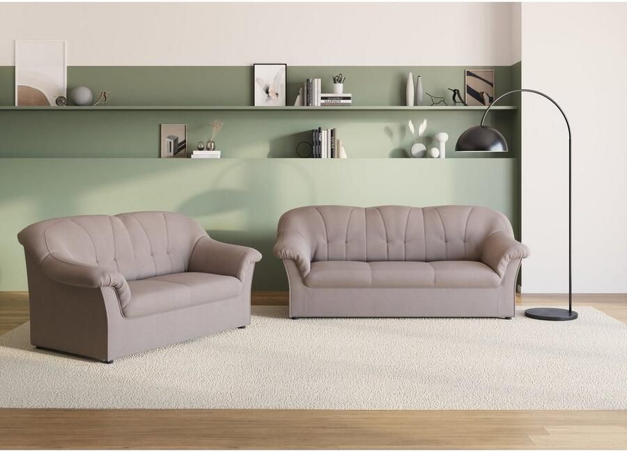 DOMO collection 3-zitsbank Pegnitz voor kleine ruimtes breedte 185cm tijdloos elegante armleuningen comfortabel - Foto 4