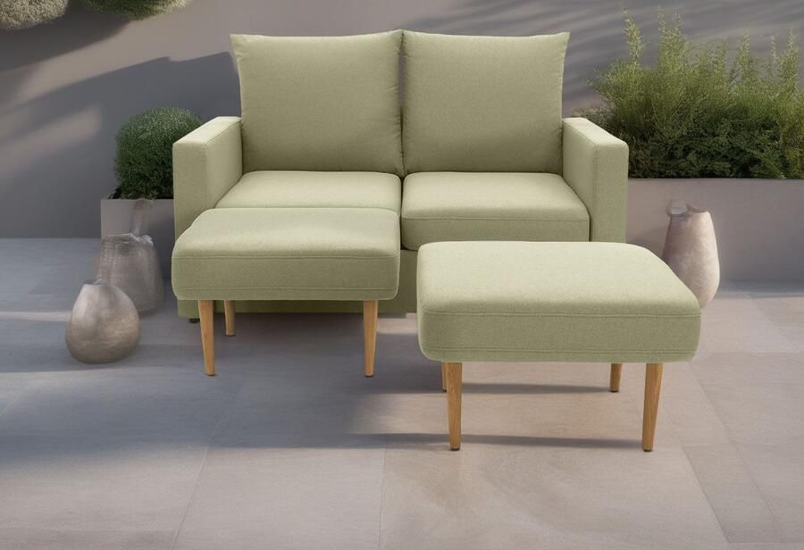 DOMO collection 2-zitsbank Slunce buitenruimtewonder 2-zits inclusief 2 hockers geschikt voor buiten - Foto 9