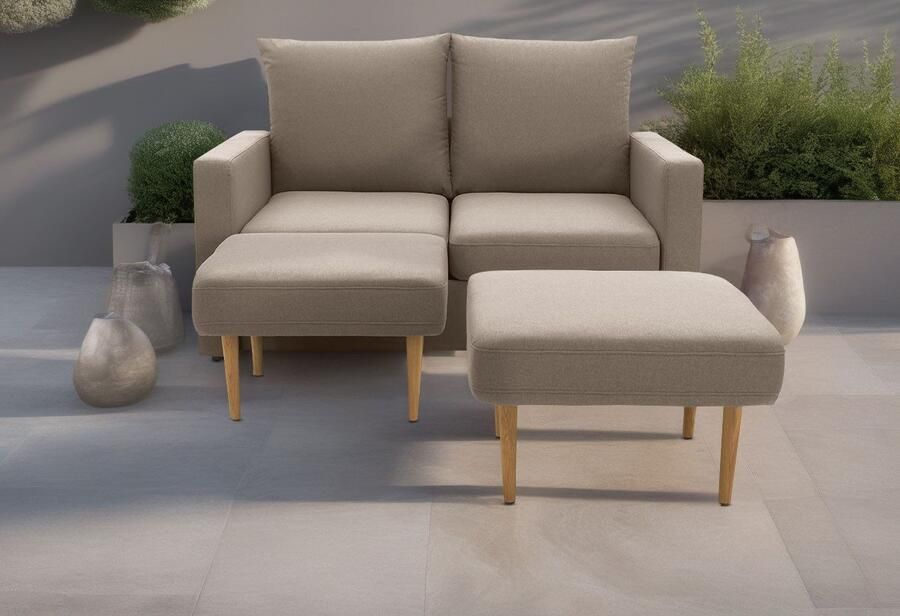 DOMO collection 2-zitsbank Slunce buitenruimtewonder 2-zits inclusief 2 hockers geschikt voor buiten - Foto 9