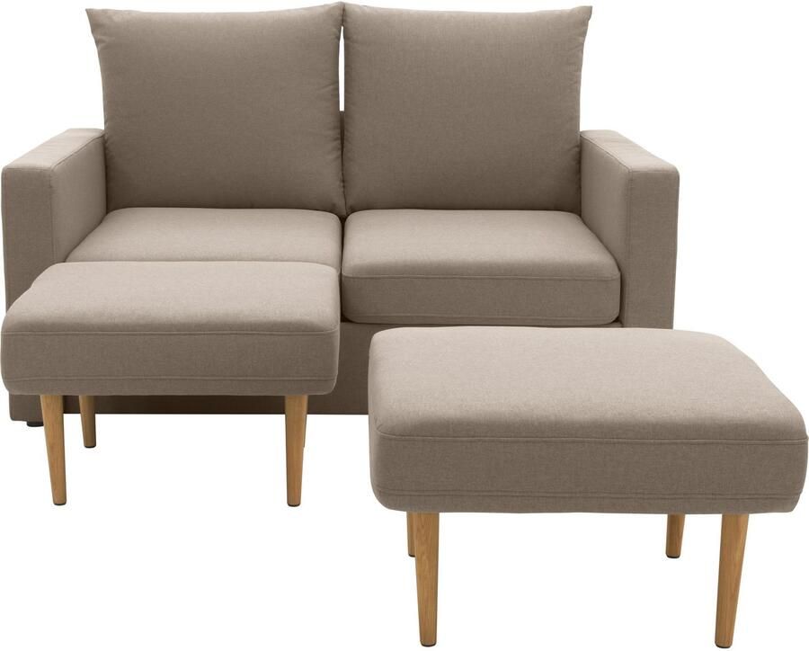 DOMO collection 2-zitsbank Slunce buitenruimtewonder 2-zits inclusief 2 hockers geschikt voor buiten - Foto 3