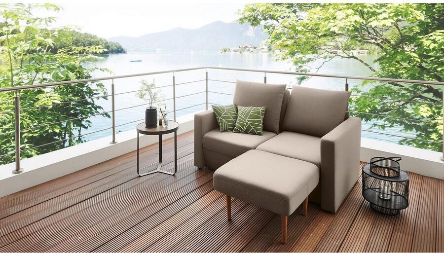 DOMO collection 2-zitsbank Slunce buitenruimtewonder 2-zits inclusief 2 hockers geschikt voor buiten - Foto 8