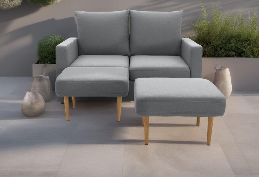 DOMO collection 2-zitsbank Slunce buitenruimtewonder 2-zits inclusief 2 hockers geschikt voor buiten - Foto 9