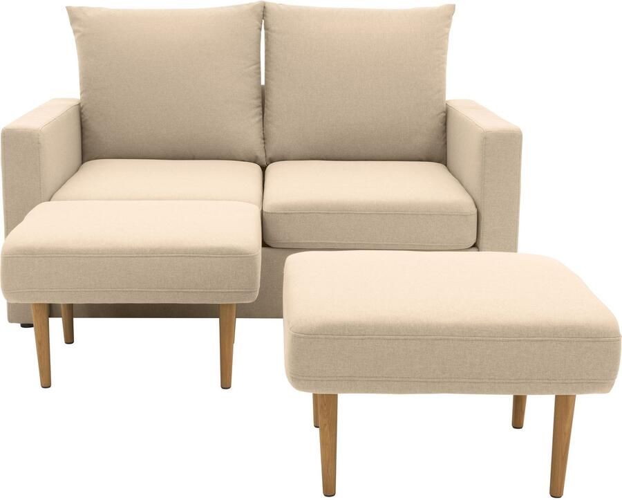 DOMO collection 2-zitsbank Slunce buitenruimtewonder 2-zits inclusief 2 hockers geschikt voor buiten - Foto 3