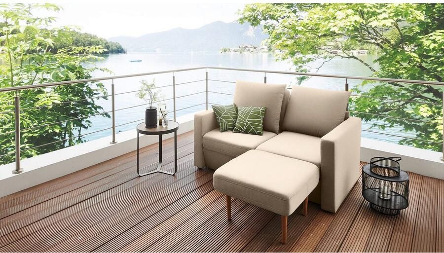 DOMO collection 2-zitsbank Slunce buitenruimtewonder 2-zits inclusief 2 hockers geschikt voor buiten - Foto 10