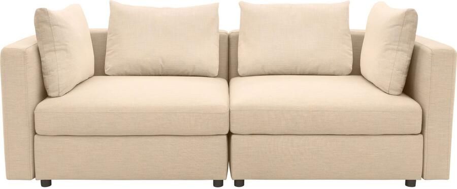 DOMO collection 2-zitsbank Solskin individueel uitbreidbaar combineerbaar met losse kussens. rug- en zijpanelen als steeksysteem. - Foto 3