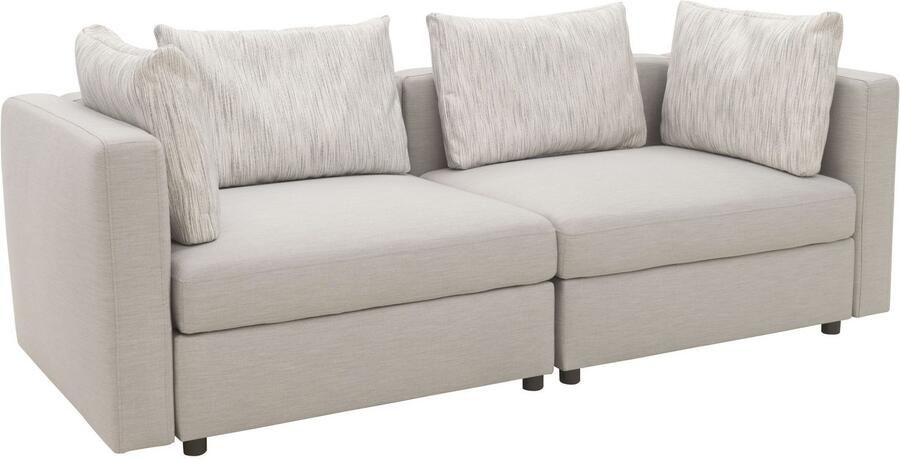 DOMO collection 2-zitsbank Solskin individueel uitbreidbaar combineerbaar met losse kussens. rug- en zijpanelen als steeksysteem. - Foto 2