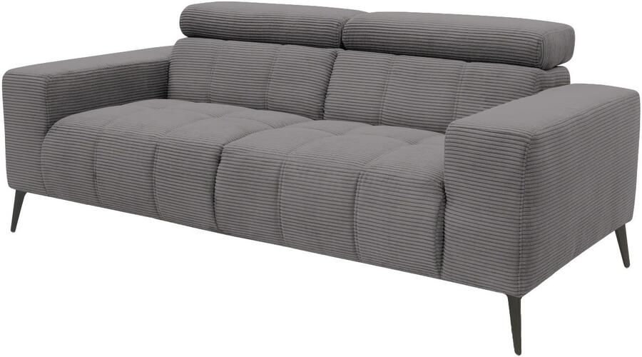 DOMO collection 2-zitsbank Trento met sledevoet of enkele voet keuze met hoofdeinde verstelbaar en in twee maten verkrijgbaar - Foto 4